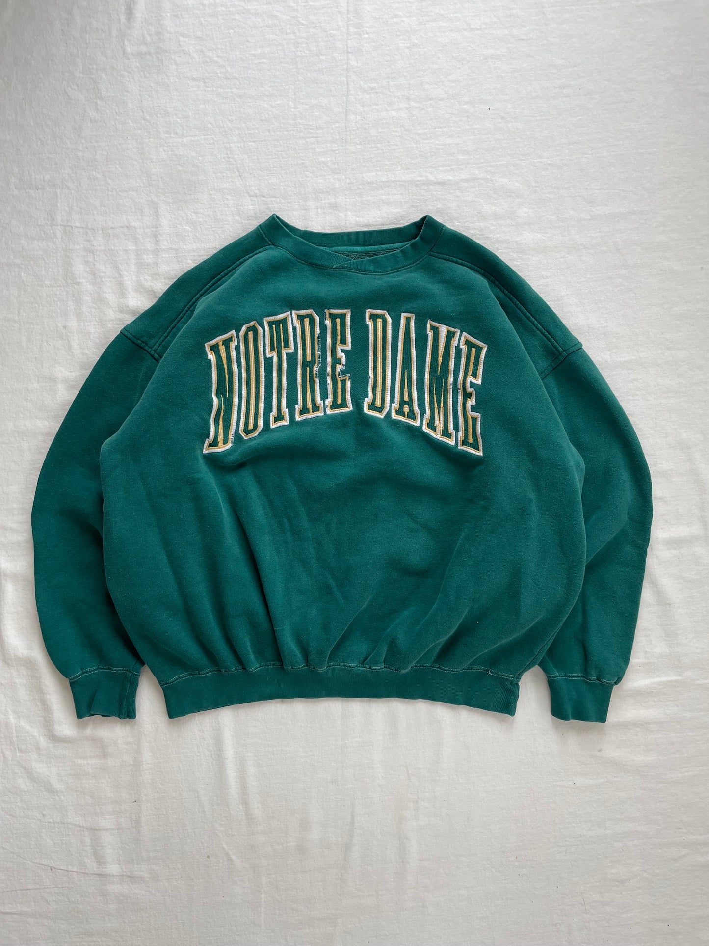 Vintage Notre Dame Green Crewneck Large
