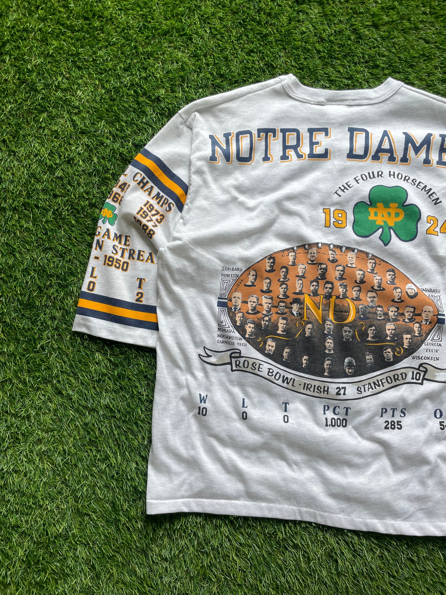 Vintage Notre Dame Football National Championship 3/4 Quarter Shirt XLarge