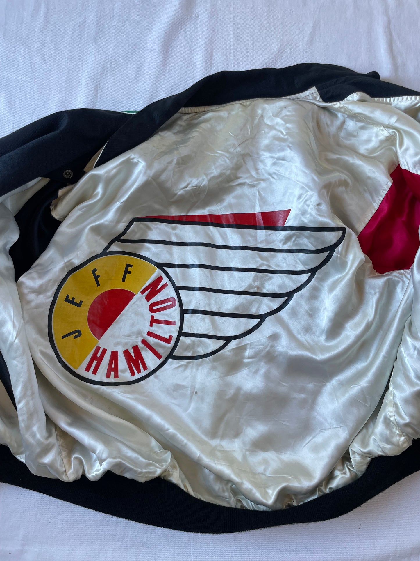 Vintage Notre Dame Jeff Hamilton Leather Stars Jacket XLarge