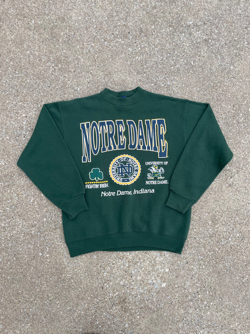 Vintage Notre Dame Green Crewneck Large