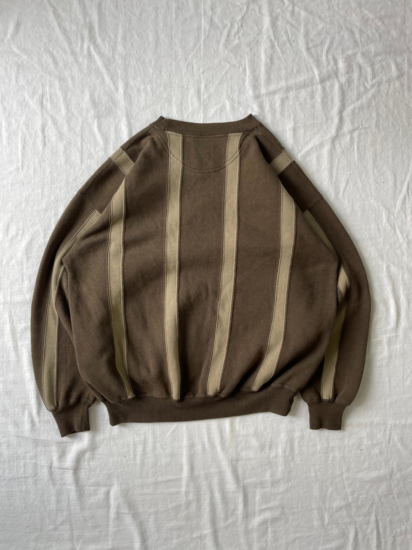 Vintage Notre Dame Striped Crewneck Large