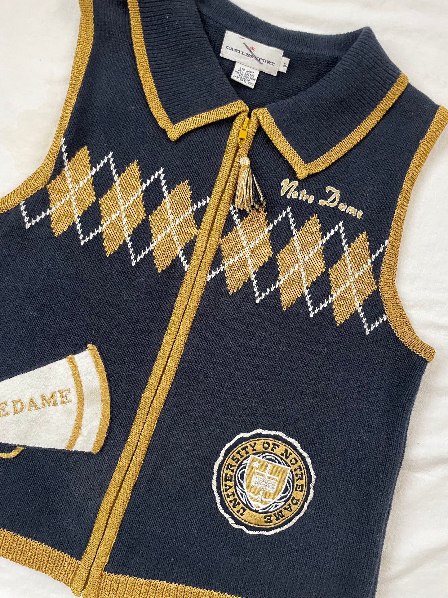 Vintage Notre Dame Sweater Vest Medium