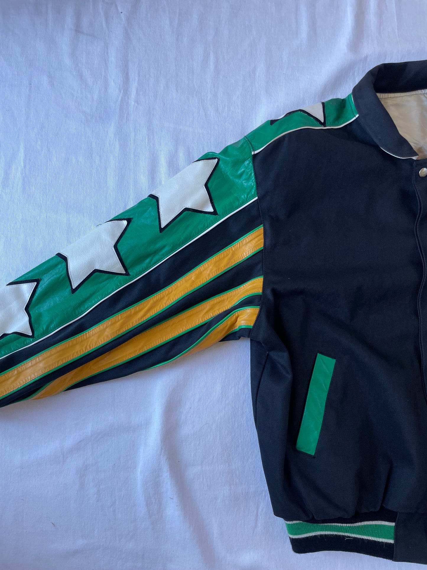 Vintage Notre Dame Jeff Hamilton Leather Stars Jacket XLarge