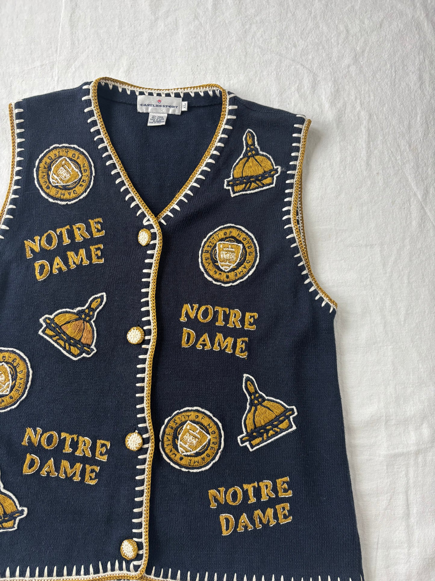 Vintage Notre Dame Sweater Vest Womens XLarge