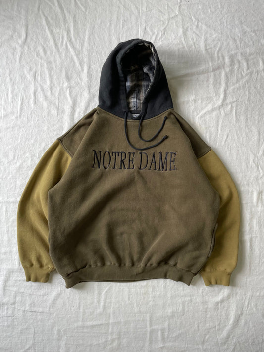Vintage Notre Dame Color Blocked Hoodie Medium