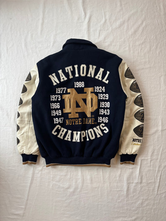 Vintage Notre Dame Nation Champions Varsity Jacket Large