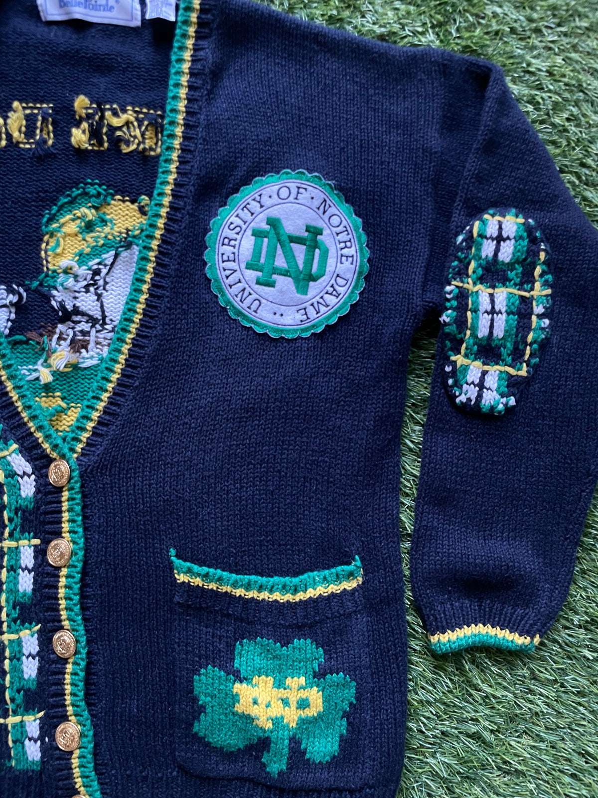 Vintage Notre Dame Cardigan Sweater Small