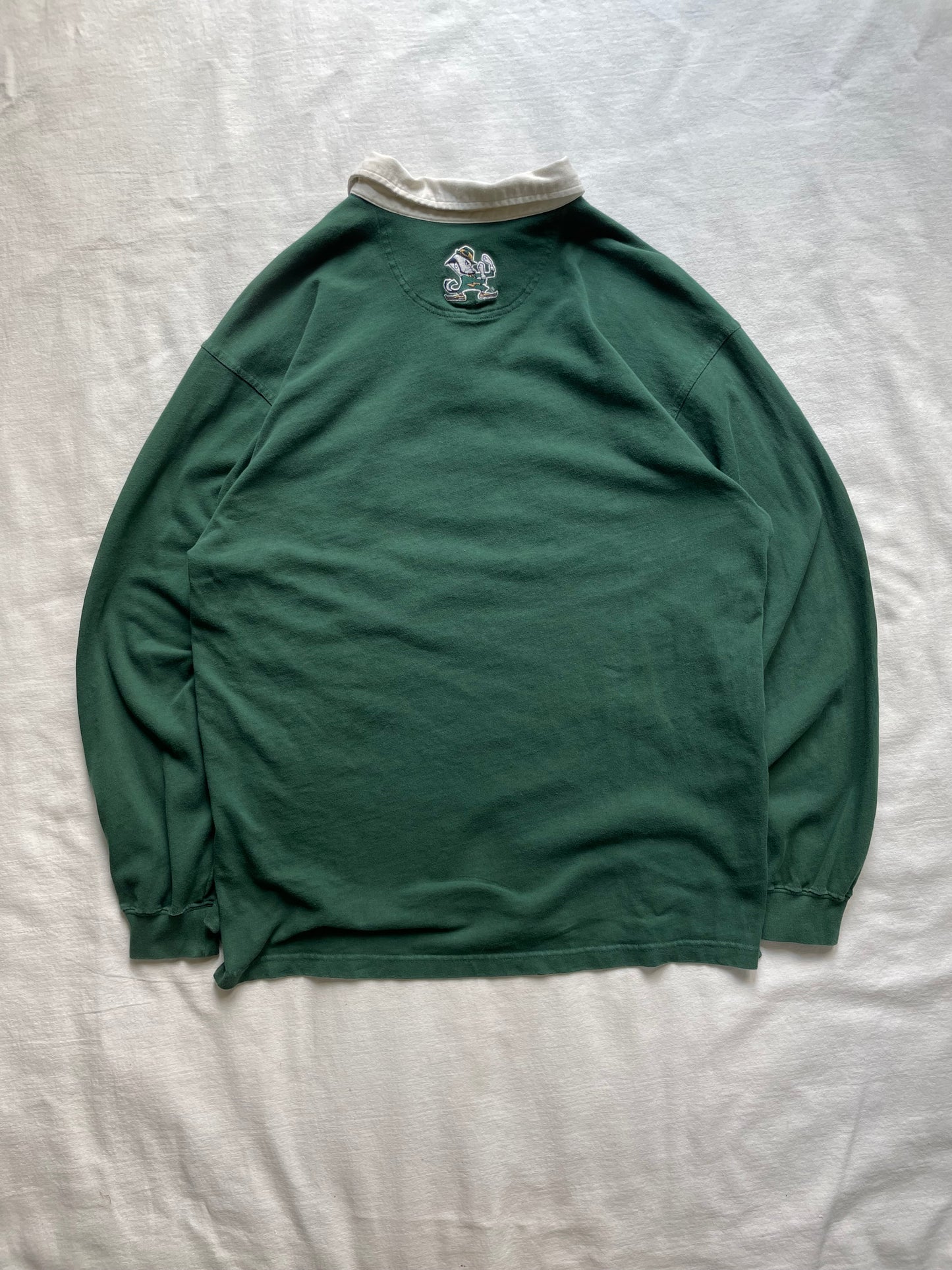 Vintage Notre Dame Green Rugby Polo Large/XLarge