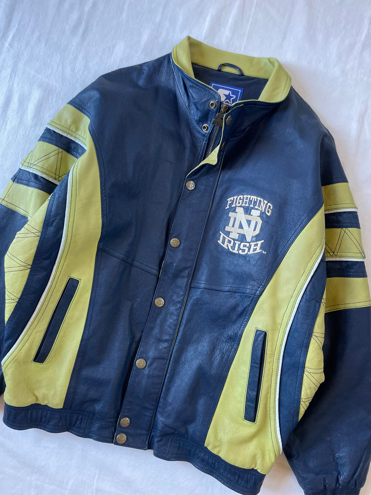 Vintage Notre Dame Leather Jacket Large