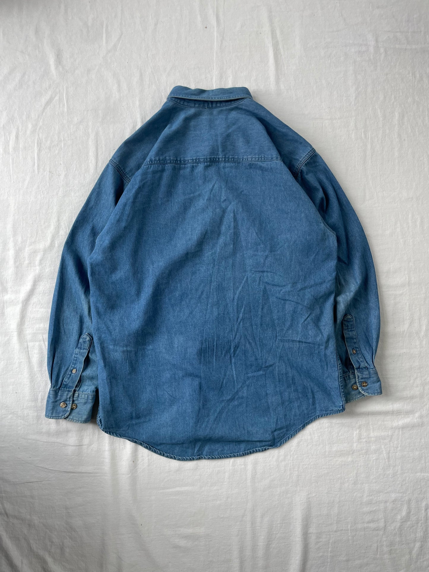 Vintage Notre Dame Denim Button Down Large