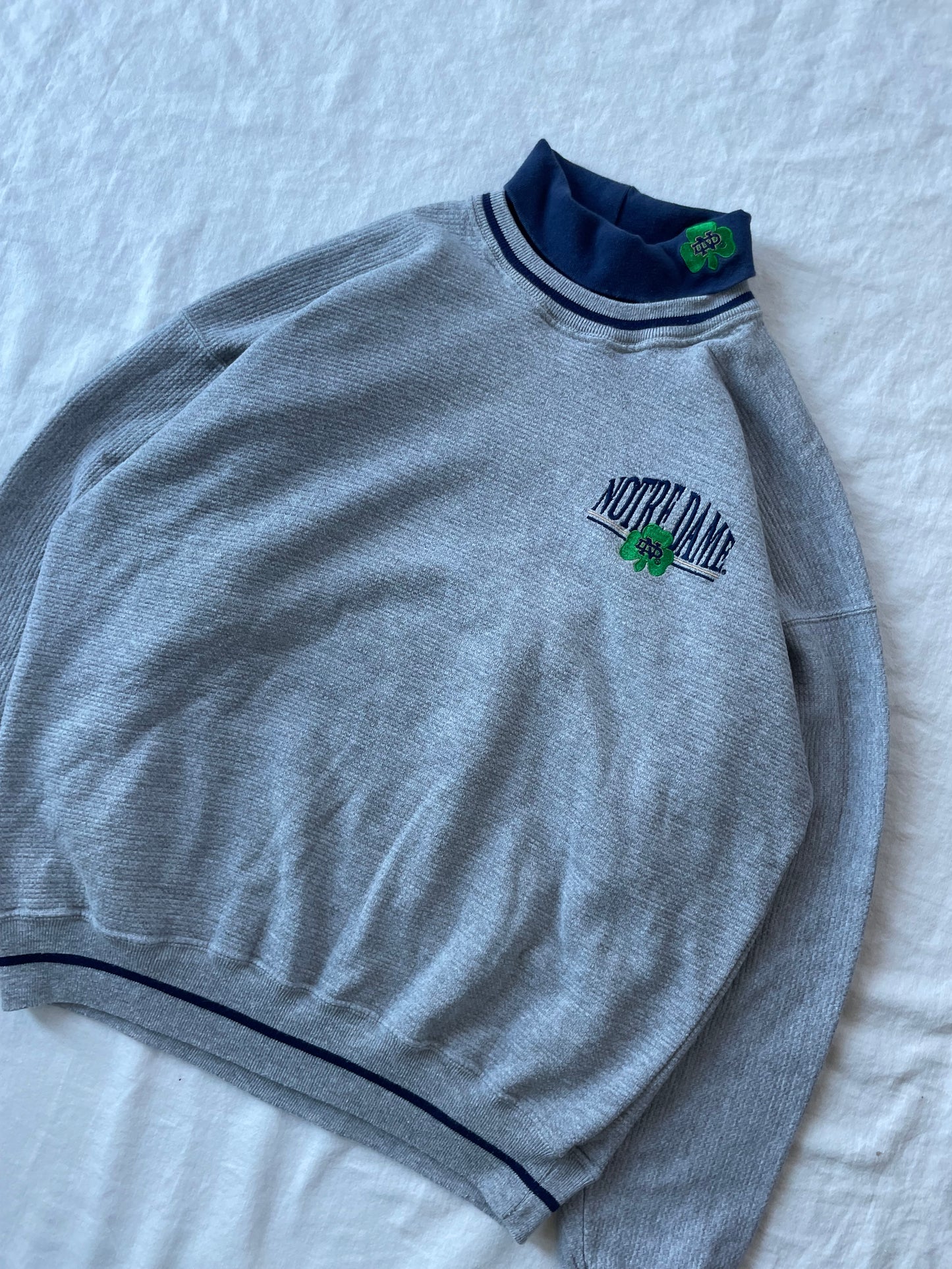 Vintage Notre Dame Turtleneck Crew Large