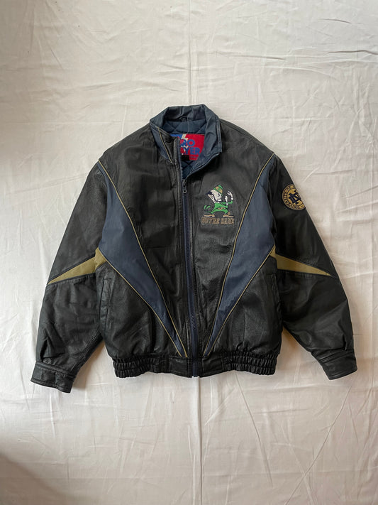 Vintage Notre Dame Leather Jacket Medium