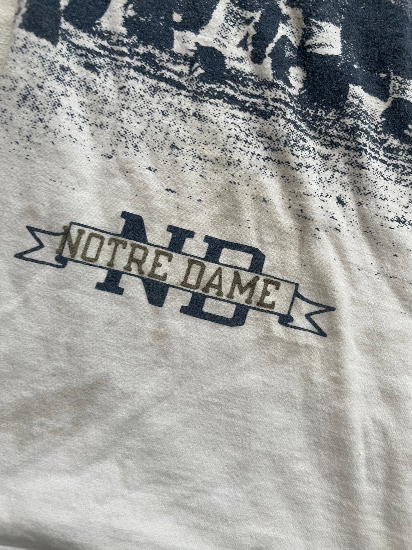 Vintage Notre Dame Football Lou Holtz All Over Print Tee Large/XLarge