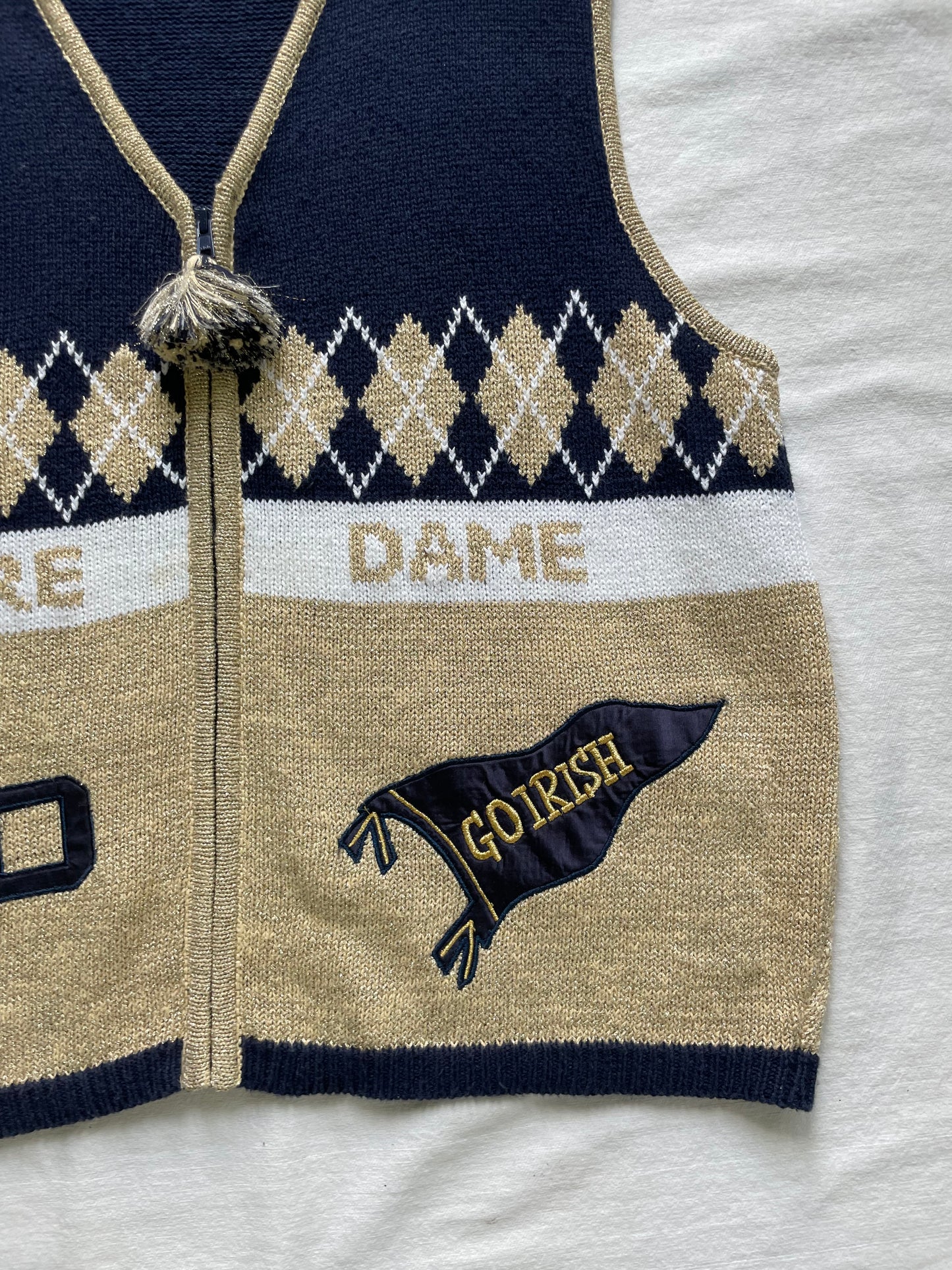 Vintage Notre Dame Sweater Vest XLarge