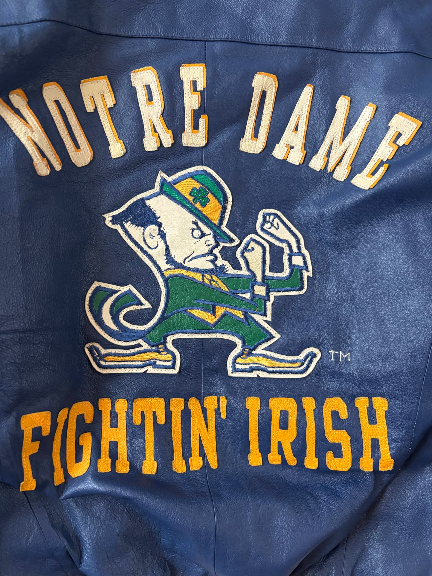 Vintage Notre Dame Leather Jacket Large