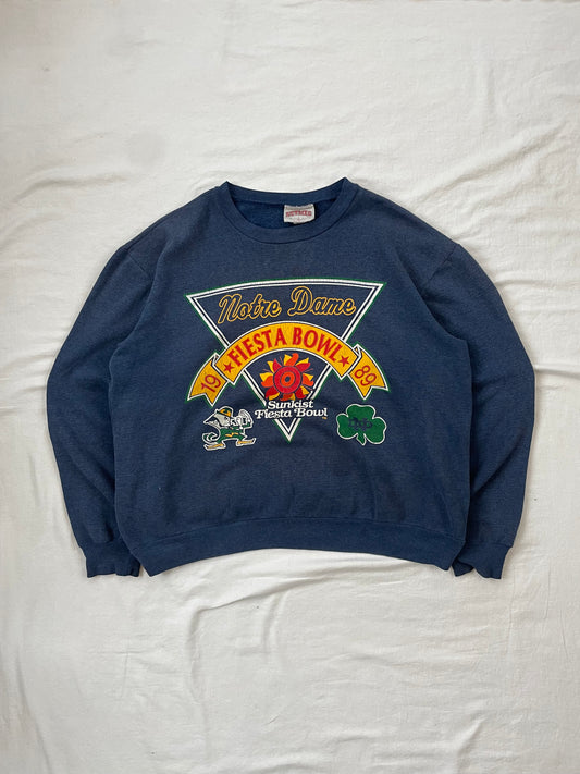 Vintage 1989 Notre Dame Fiesta Bowl Crewneck Large