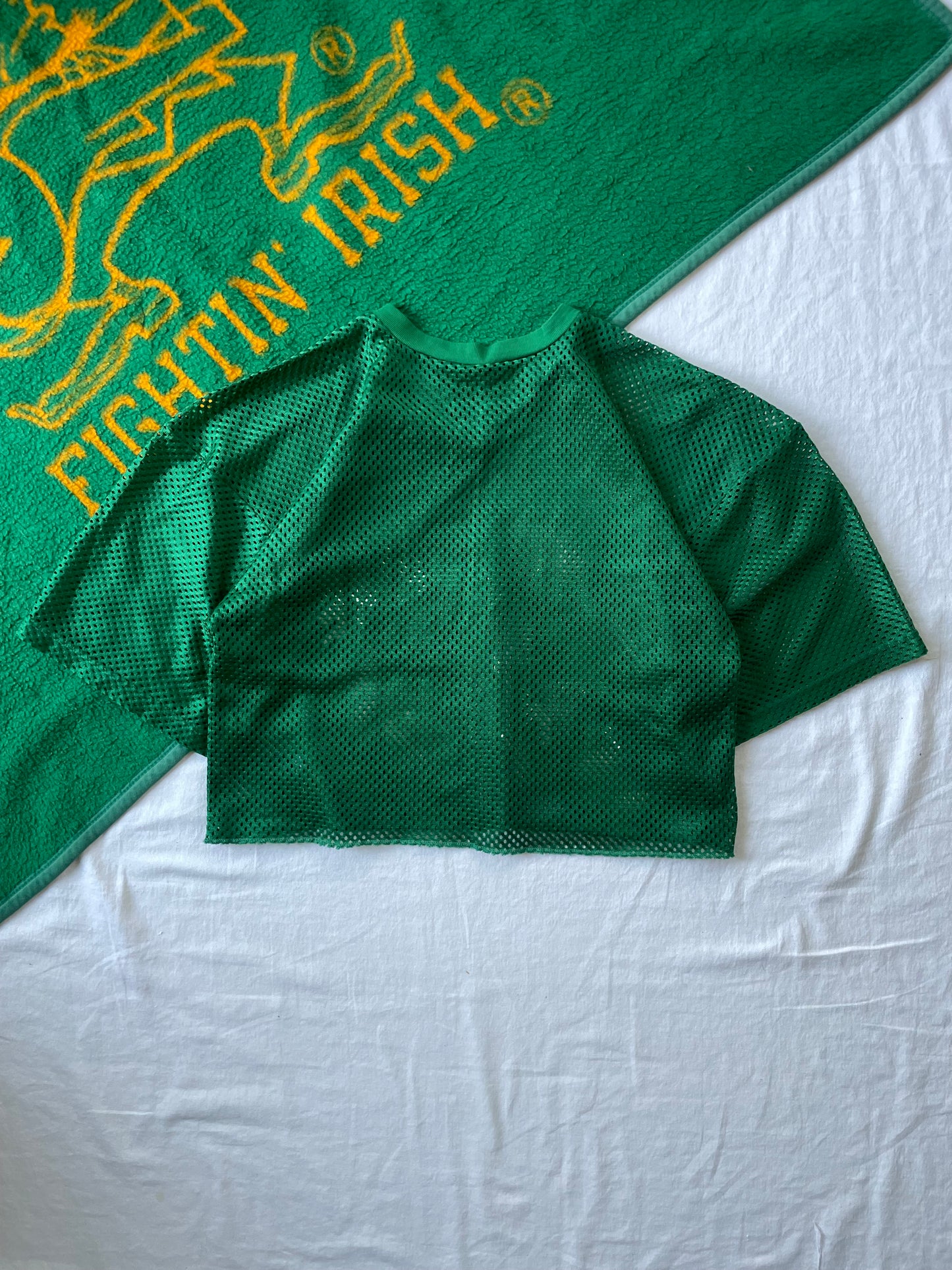 Vintage Notre Dame Irish Athletics Cropped Practice Jersey Large