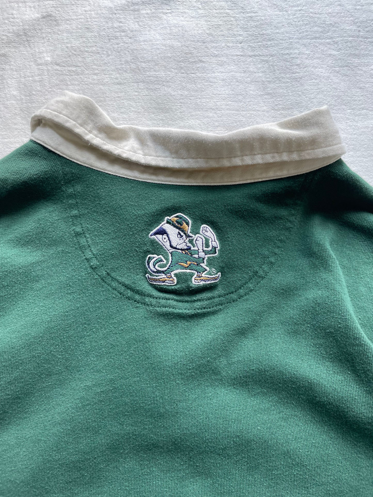 Vintage Notre Dame Green Rugby Polo Large/XLarge