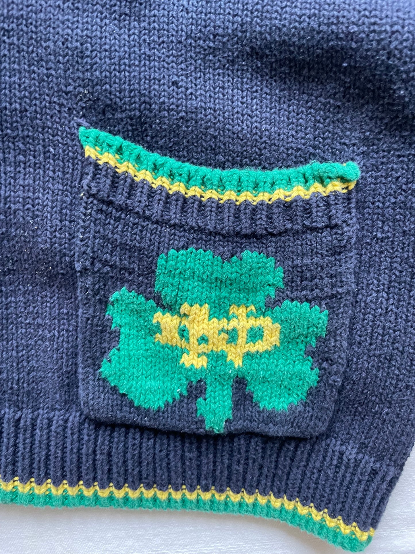 Vintage Notre Dame Knit Cardigan Sweater XLarge