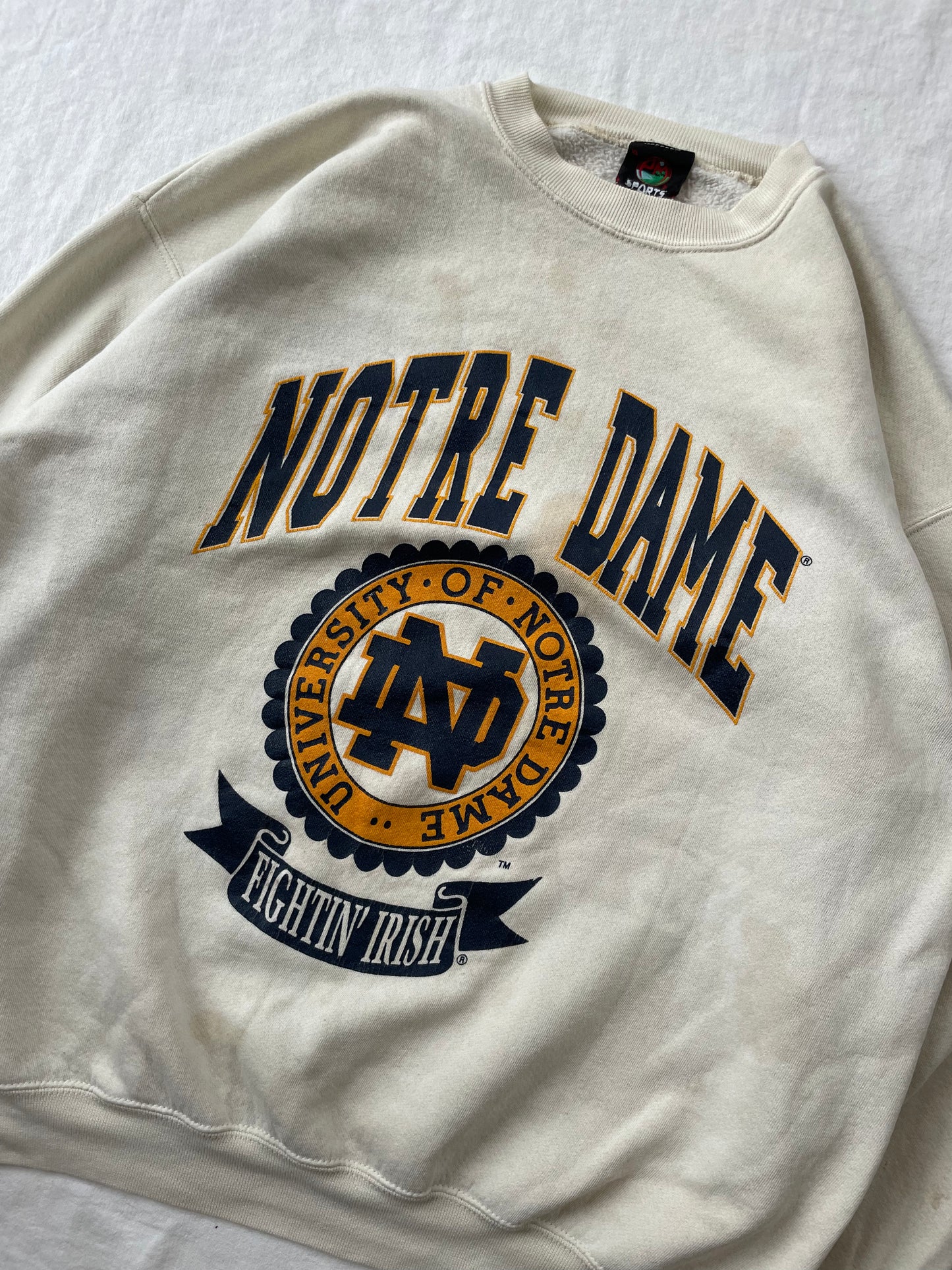 Vintage Notre Dame Cream Crewneck