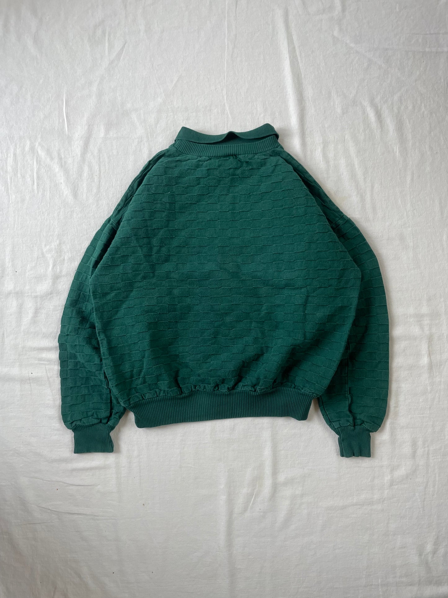 Vintage Notre Dame Green Weave Sweatshirt Medium