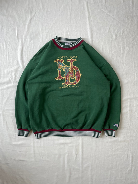 Vintage Notre Dame Green Crewneck XLarge