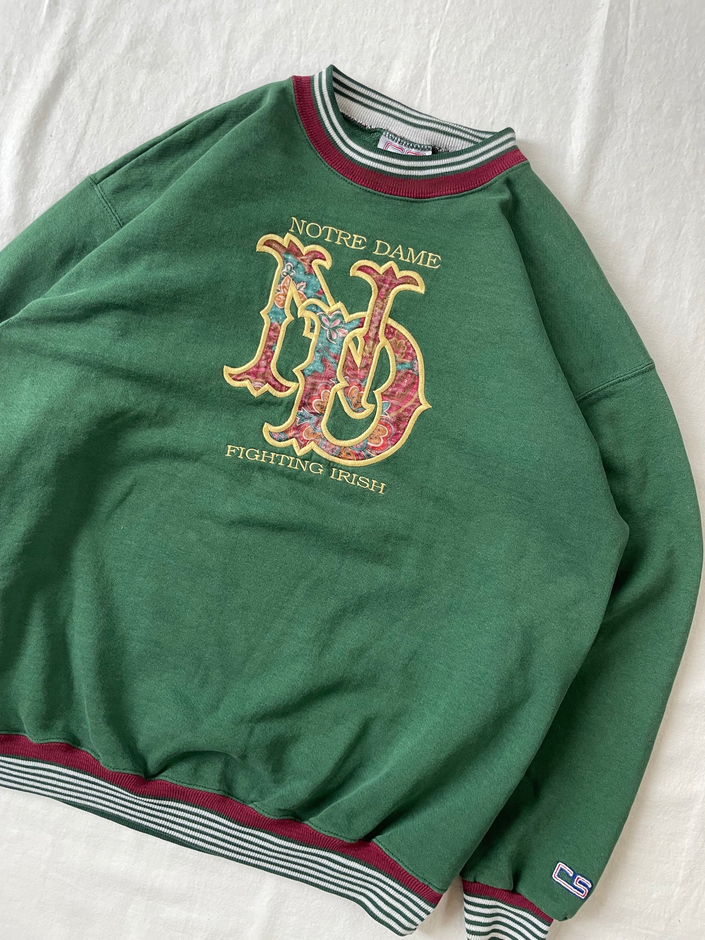 Vintage Notre Dame Green Crewneck XLarge