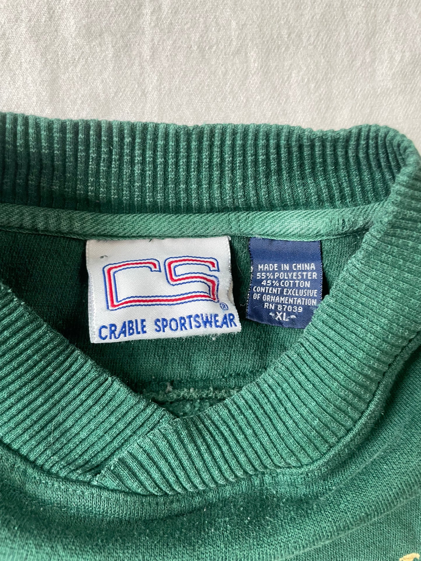 Vintage Notre Dame Green Football Crewneck XLarge