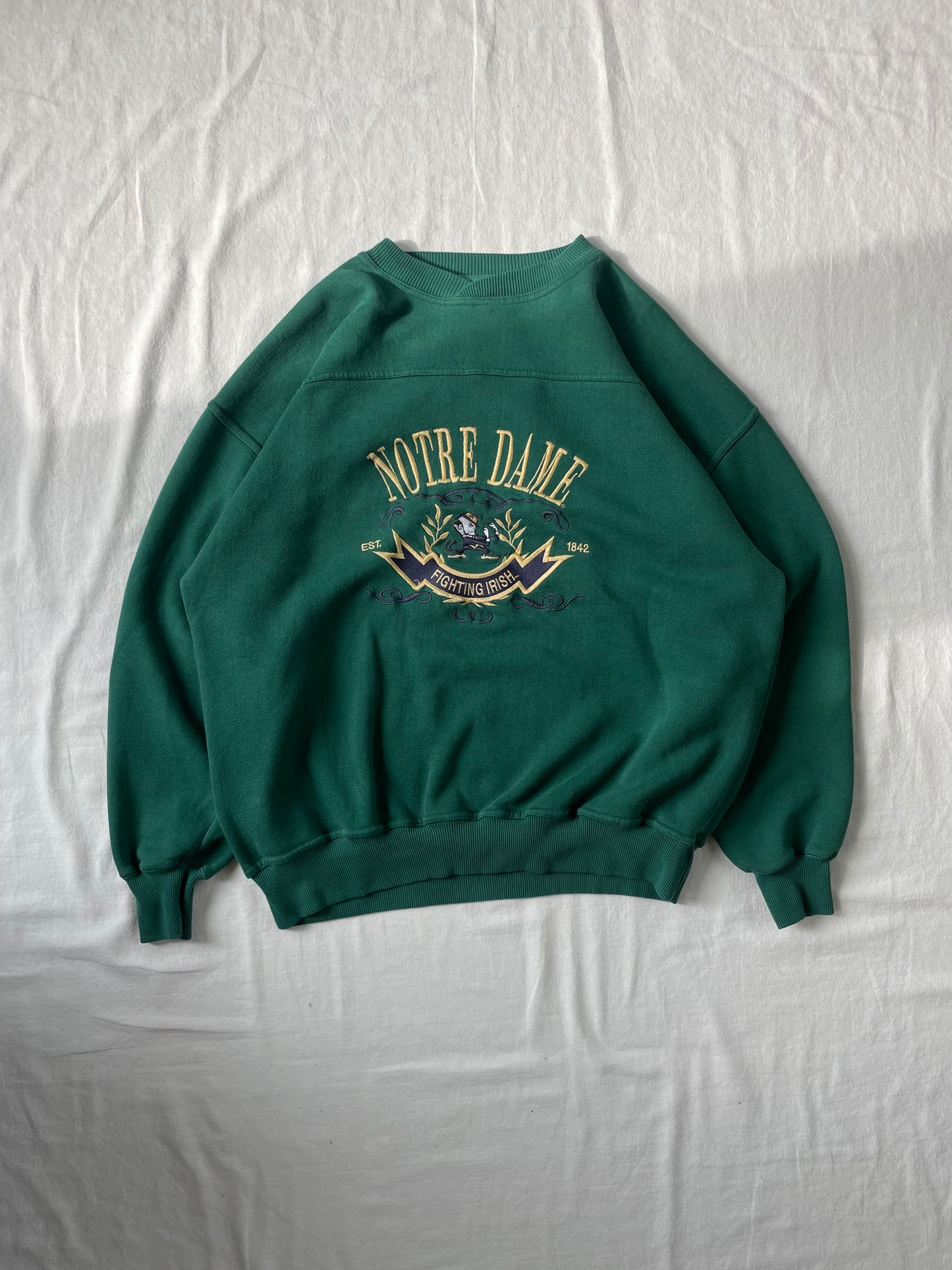 Vintage Notre Dame Green Crewneck XLarge