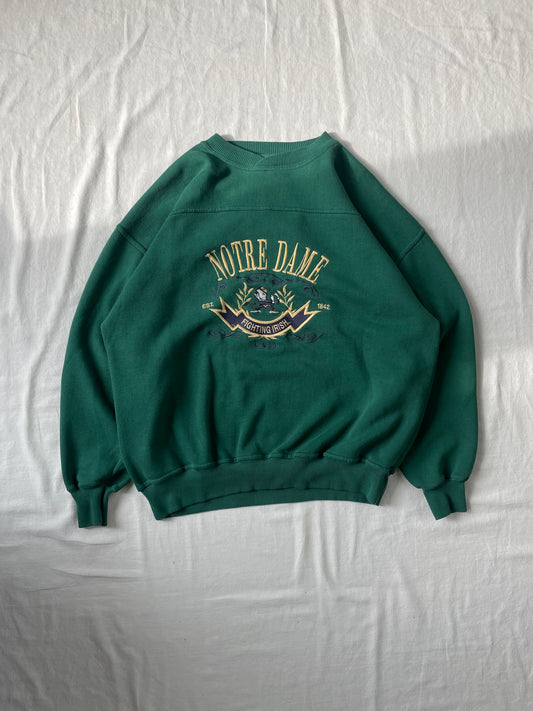 Vintage Notre Dame Green Crewneck XLarge